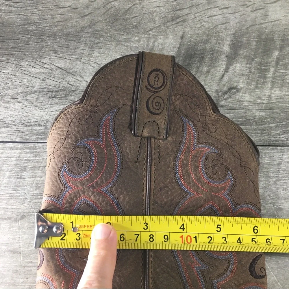 Tony Lama 3R #RR5003L Sorrel Bridle Brown Leather R Toe Cowgirl Boots Women's 7